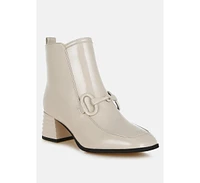 London Rag Algol Textured Block Heel Ankle Boots