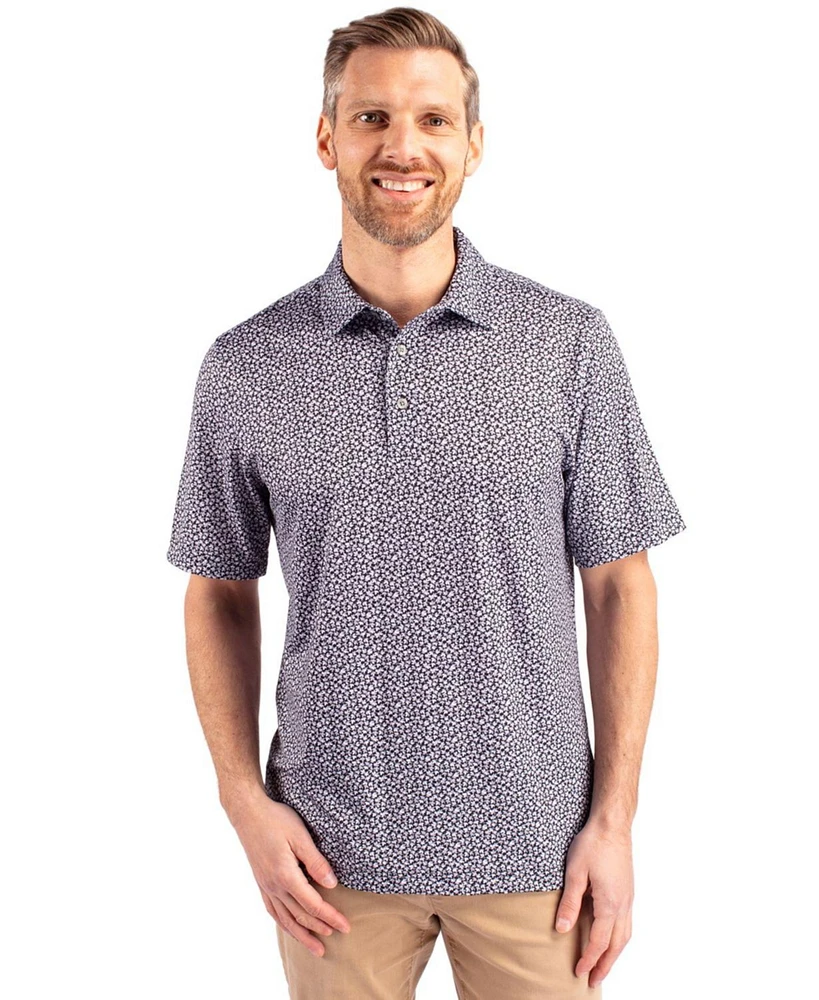 Cutter & Buck Big Tall Pike Magnolia Print Stretch Polo Shirt