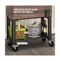 Slickblue Outdoor Party Cooler Cart – Mobile Beverage Station for Backyard Gatherings