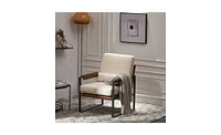 Slickblue Beige Brown Honeycomb Leather Armrest Chair - Single Iron Frame Indoor Leisure Chair for Soft Comfort and Style