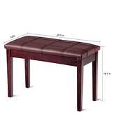 Hongge Solid Wood Pu Leather Piano Double Storage Keyboard Bench
