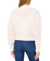 CeCe Women's Textured Zip-Up Cardigan