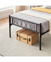 gaomon Twin Metal Platform Bed Frame with Headboard and Footboard, Heart Shaped