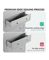 gaomon Modern 6 Chest Of Drawer Dresser, Modern Dresser With Deep Drawers And Nickel Round Handle, Wood Organizer Storage Cabinet For Bedroom, Living