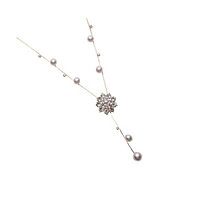 Sohi Women's Floral Drop Negligee Necklace