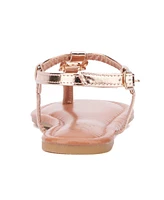 New York & Company Women's Kaia T-Strap Sandal With Metal Hardware