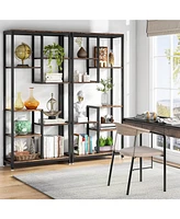 Tribesigns Industrial 8-Shelf Open Bookcase Storage Display Book Shelves Set of 2, 6-Tier Tall Bookshelf Bookcase