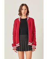 English Factory Women's Knit Bomber Jacket