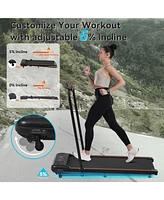 Slickblue Folding Under-Desk Walking Pad Treadmill – 2.5HP, Incline, 0.5-7.5MPH, 265LB Capacity, Dual Speed Control