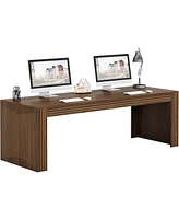 Tribesigns 79-Inch Extra Long Desk, Two Person Desk Double Desk for Home Office, Wooden Long Computer Desk, Writing Table Study Desk for Office