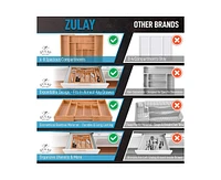 Zulay Kitchen Bamboo Kitchen Drawer Organizer