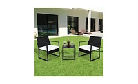 Slickblue 3-Piece Set: Single Coffee Table and 1 Exposed Flat Chair Stylish Living Room Furniture