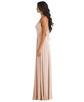 After Six Plus High Neck Halter Backless Maxi Dress