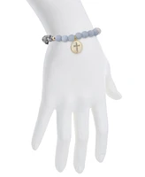 Unwritten Multi Color Matte Stone Cross Stretch Bracelet