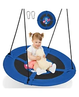 Hongge 40 Inches Saucer Tree Swing with Adjustable Hanging Ropes and 900D Oxford Fabric