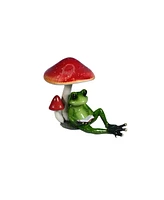 Fc Design 5"W Frog Reading under Mushroom Figurine Decoration Home Decor Perfect Gift for House Warming, Holidays and Birthdays