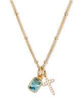 brook & york Josephine Cross Birthstone Necklace