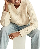 Lucky Brand Women's Mixed Cable Crewneck Sweater