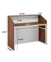 Tribesigns 47 inch Retail Counter,Modern Front Desk Reception Room Table with Cable Grommet,Reception Counter