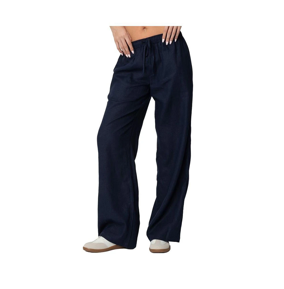 Edikted Women's Yasmine Linen Look Pants