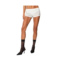 Edikted Women's Maisley Sheer Lace Shorts