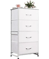 Wlive Dresser with 4 Drawers Fabric Storage Tower Organizer Unit for Bedroom Hallway Entryway Closets Sturdy Steel Frame Wood Top Easy Pull Handle