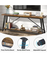 Tribesigns Industrial Entry Console Table,70.9 Inches Extra Long Sofa Table Behind Couch