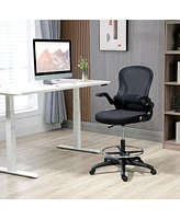 Vinsetto Drafting Chair, Tall Ergonomic Mesh Office Chair for Sding Desk