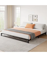 gaomon King Size Bed Frame, Metal Low Platform Bed Frame, with Wavy Pattern, Metal Slat Support