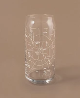 Narbo The Can Dallas Map Everyday Glassware, Set of 2