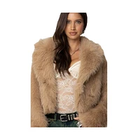 Edikted Women's Sierra Oversized Faux Fur Jacket