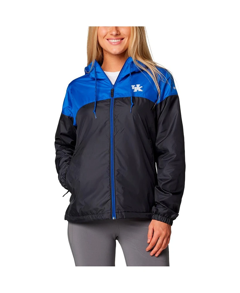 Columbia Women's Royal/Black Kentucky Wildcats Flash Forward Full-Zip Hoodie Windbreaker Jacket