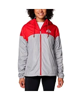 Columbia Women's Scarlet/Gray Ohio State Buckeyes Flash Forward Full-Zip Hoodie Windbreaker Jacket