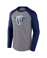 Fanatics Men's Heather Gray Nashville Predators Special Edition Long Sleeve Tri-Blend Raglan T-Shirt