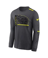 Nike Men's Anthracite Tennessee Titans Volt performance Long Sleeve T-shirt