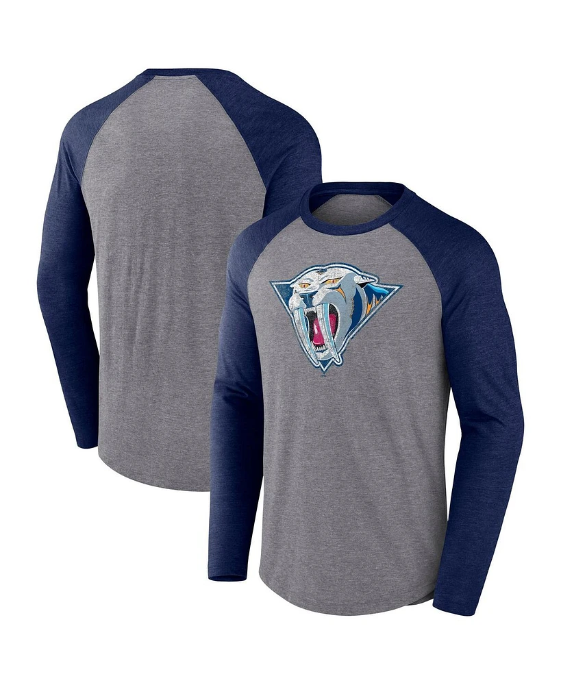 Fanatics Men's Heather Gray Nashville Predators Special Edition Long Sleeve Tri-Blend Raglan T-Shirt