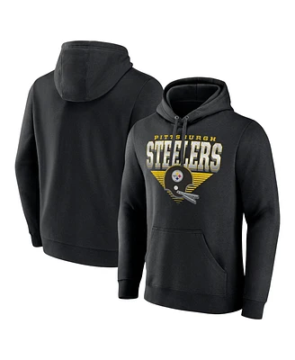 Fanatics Men's Black Pittsburgh Steelers Geometric Chrome Pullover Hoodie