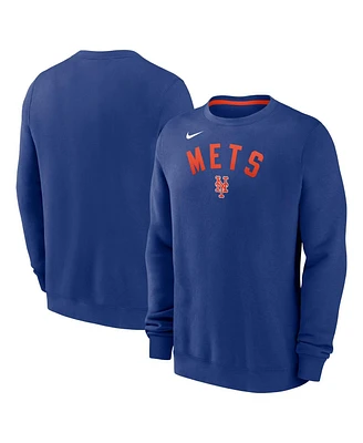 Nike Men's Royal New York Mets Classic Fleece Performance Pullover Sweatshirt