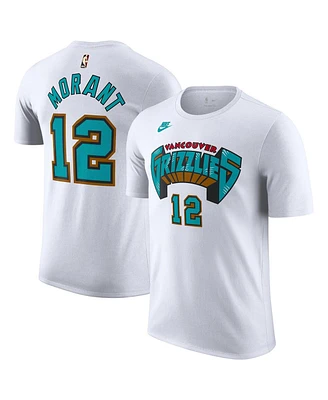 Nike Men's Ja Morant White Memphis Grizzlies Classic Edition Name Number T-Shirt