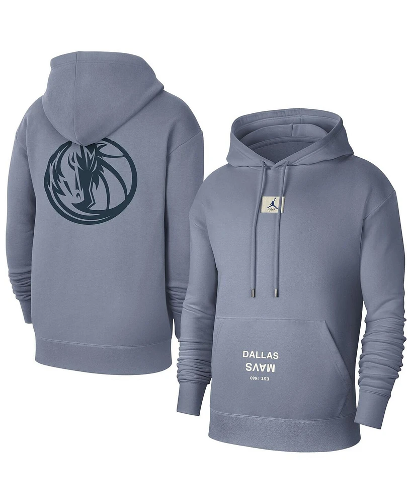 Jordan Men's Gray Dallas Mavericks Courtside Statement Edition Pullover Hoodie