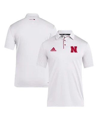 Adidas Men's White Nebraska Huskers 2024 Coaches Aeroready Polo