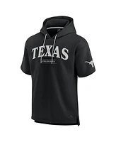 Fanatics Men's Black Texas Longhorns Ready Short Sleeve Pullover Hoodie