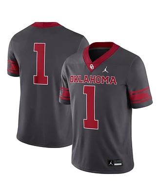 Jordan Men's 1 Anthracite Oklahoma Sooners Alternate Game Jersey