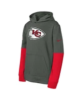 Nike Big Boys and Girls Anthracite Kansas City Chiefs Team Issue Club Pullover Hoodie