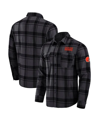 Fanatics Men's Black Cleveland Browns Plaid Button-Up Shirt