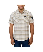 Fanatics Men's Cream Las Vegas Raiders Plaid Full-Snap Shirt