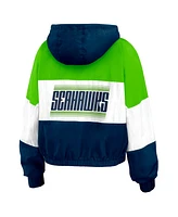 Wear by Erin Andrews Women's Royal Seattle Seahawks Color Block Full-zip Windbreaker Jacket