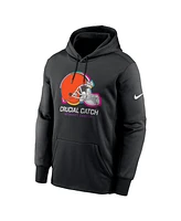 Nike Men's Black Cleveland Browns 2024 Nfl Crucial Catch Performance Fleece Pullover Hoodie