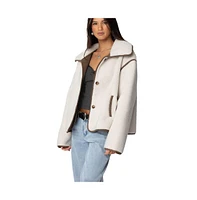 Edikted Women's Frost Oversized Faux Shearling Jacket