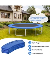 Gymax 8FT Trampoline Replacement Safety Pad Universal Trampoline Cover Blue